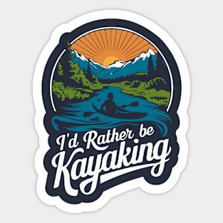 I'd rather be kayaking. Retro Sticker